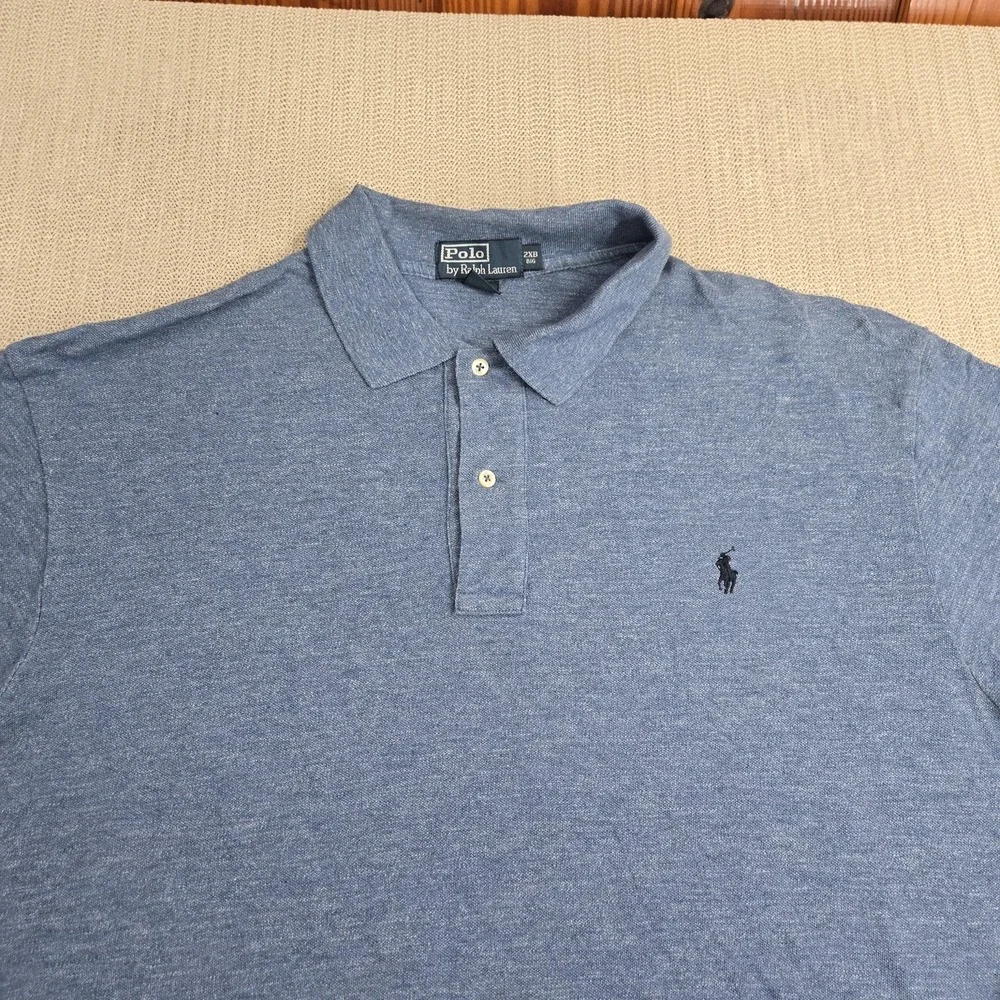 Polo Ralph Lauren Polo Shirt Mens 2XB Big Blue Long Sleeve Big & Tall Casual